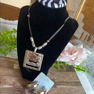 Laura Ashley Silver Modern Necklace with Pendant